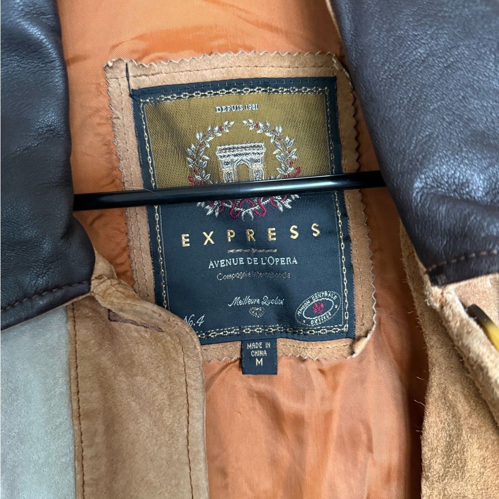 Vintage Express Patchwork Suede Coat - Picture 3 of 6